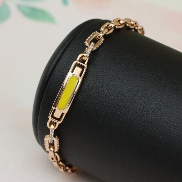 Elegant Rose Gold Bracelet with Yellow Accent, XPBL0701 - Picture 2 of 12